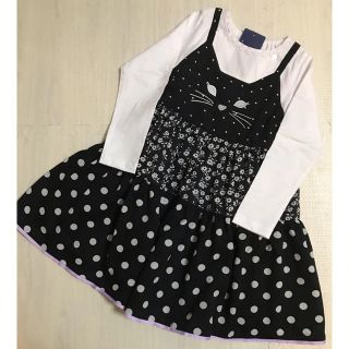 アナスイミニ(ANNA SUI mini)の専用　アナスイミニ ネコ ワンピース 110 黒 ねこ(ワンピース)