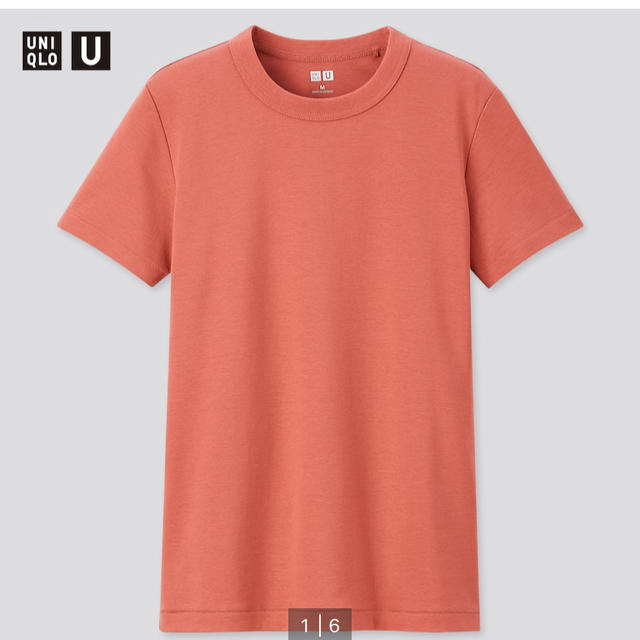 UNIQLO(ユニクロ)のUNIQLO クルーネックＴ　orange［24］ レディースのトップス(Tシャツ(半袖/袖なし))の商品写真