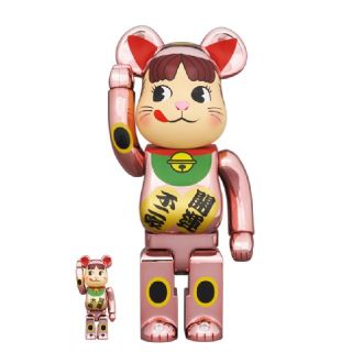 フジヤ(不二家)のBE@RBRICK 招き猫 ペコちゃん 桃金メッキ 100％ ＆ 400％(キャラクターグッズ)