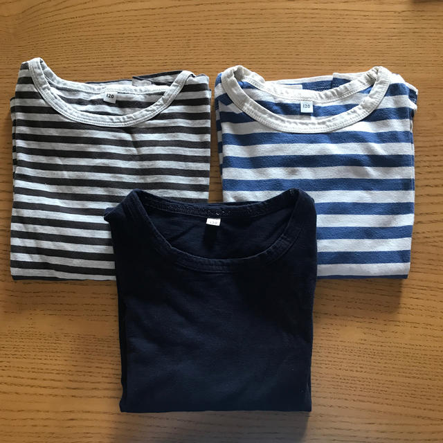 MUJI (無印良品)(ムジルシリョウヒン)の無印良品　長袖Tシャツ3枚セット　kids  秋物 キッズ/ベビー/マタニティのキッズ服男の子用(90cm~)(Tシャツ/カットソー)の商品写真