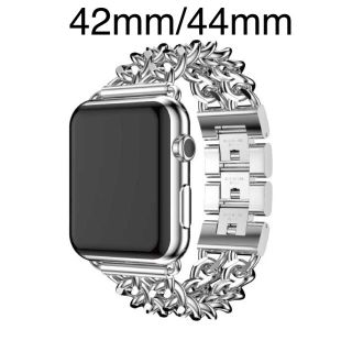 AppleWatch バンド　チェーン　ベルト　44mm 42mm アップル(金属ベルト)