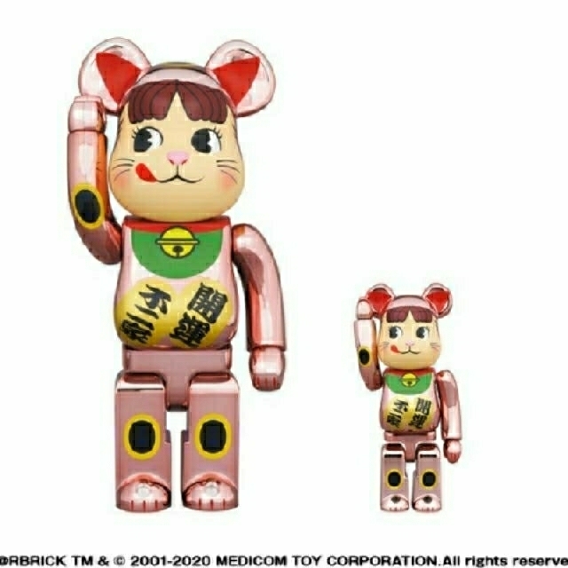 BE@RBRICK 招き猫 ペコちゃん 桃金メッキ 100％ ＆ 400％エンタメ/ホビー