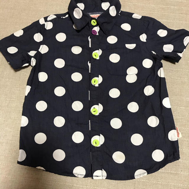 ドットシャツ size110 BEGUM キッズ/ベビー/マタニティのキッズ服男の子用(90cm~)(ブラウス)の商品写真