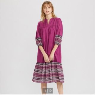 ユニクロ(UNIQLO)の【大幅値下げ】UNIQLO ANNA SUI アナスイコットンワンピース(ひざ丈ワンピース)