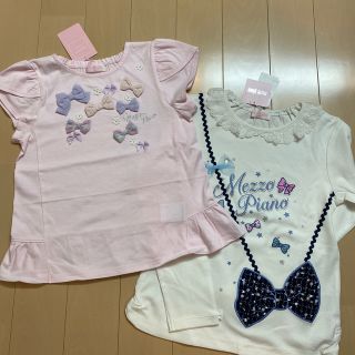 メゾピアノ(mezzo piano)の【ご専用です】メゾピアノ 140【新品】♡リボン♡(Tシャツ/カットソー)