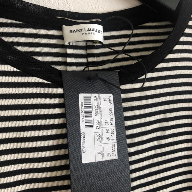 新品!SAINT LAURENT キムタク着 シルクボーダーTシャツ サイズM