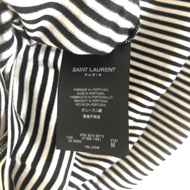新品!SAINT LAURENT キムタク着 シルクボーダーTシャツ サイズM
