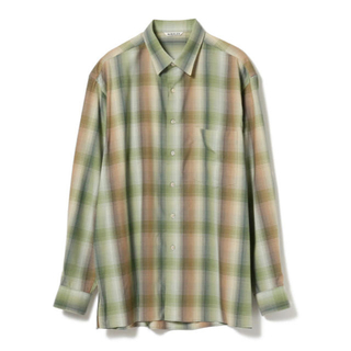 コモリ(COMOLI)のAURALEE 20AW新作 ウールチェックシャツ グリーン サイズ4新品未使用(シャツ)