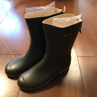 エーグル(AIGLE)のAIGLEレインブーツBISON カーキ色　メンズ(27.0cm)(長靴/レインシューズ)