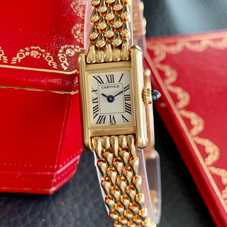 カルティエ(Cartier)のOH済！希少超美品♡カルティエ　ミニタンク　K18YG無垢　タンク　腕時計(腕時計)