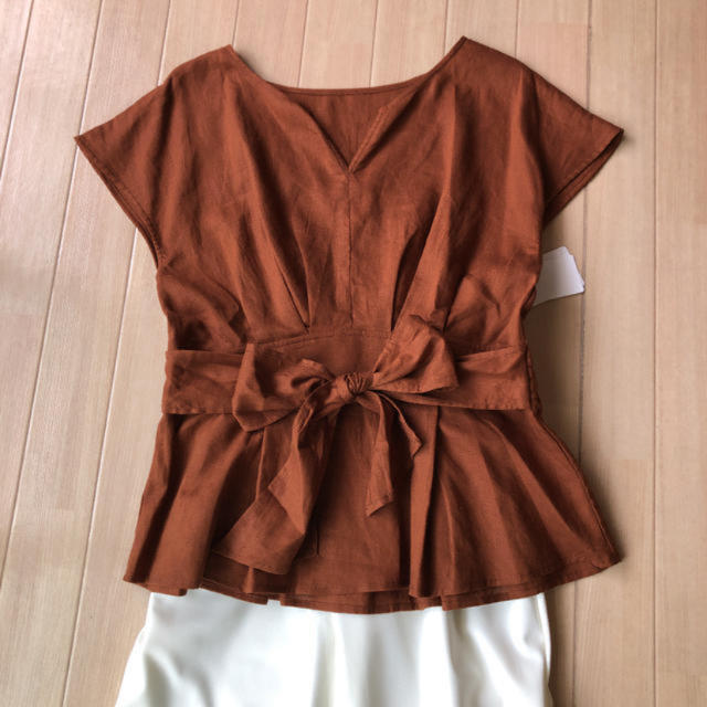 ZARA(ザラ)のリネン　ブラウン　ブラウス❤︎ レディースのトップス(シャツ/ブラウス(半袖/袖なし))の商品写真