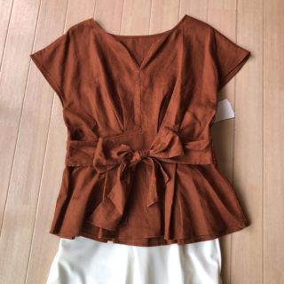 ザラ(ZARA)のリネン　ブラウン　ブラウス❤︎(シャツ/ブラウス(半袖/袖なし))