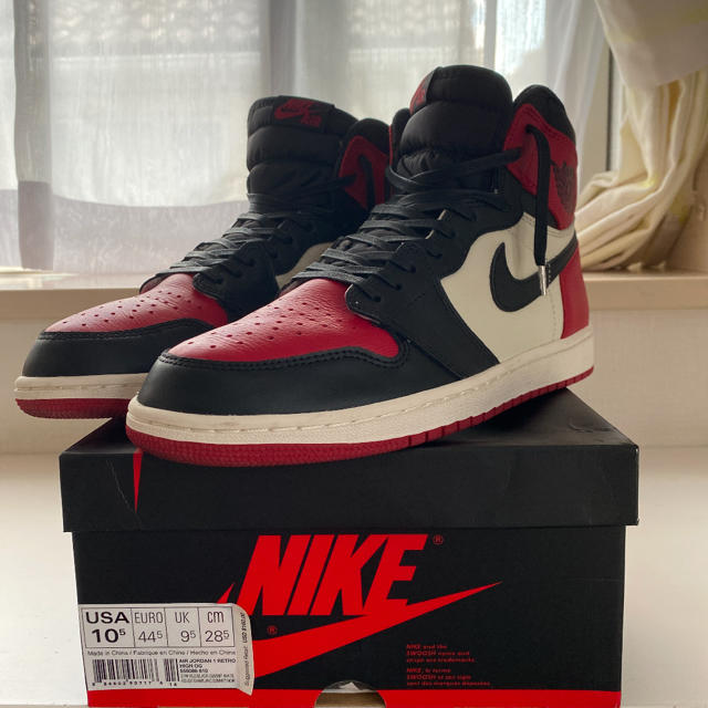 【限定特価】 NIKE - Toe Bred 1 Jordan Air スニーカー 【限定特価】 NIKE - Toe Bred 1 Jordan Air スニーカー