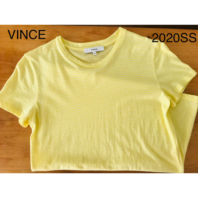 Vince(ビンス)のVince(ヴィンス）  クルーネックTシャツ　レモンイエロー【2020SS】 レディースのトップス(Tシャツ(半袖/袖なし))の商品写真