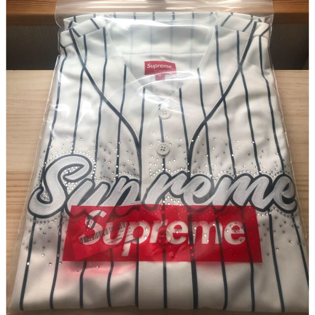 Supreme Rhinestone Baseball Jersey (M)メンズ