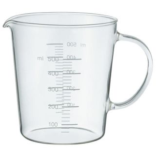 ムジルシリョウヒン(MUJI (無印良品))の無印良品　耐熱ガラスメジャーカップ ５００ｍｌ／約直径１０．５×高さ１２ｃｍ(食器)