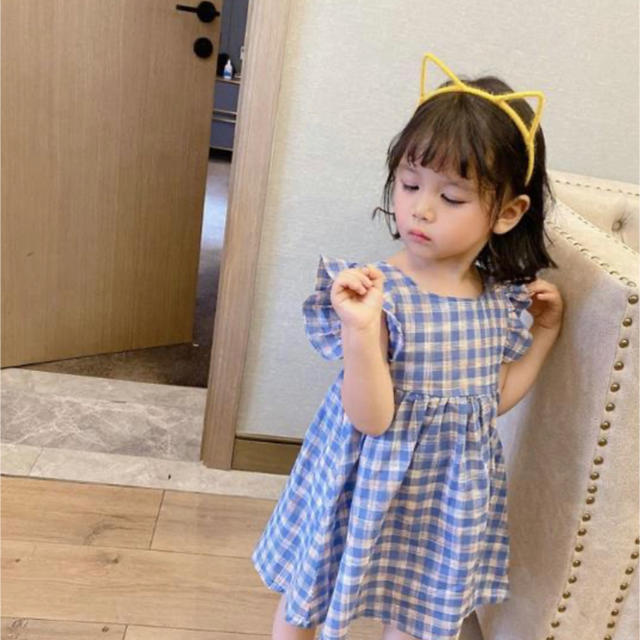 キッズ　バックデザインワンピース キッズ/ベビー/マタニティのキッズ服女の子用(90cm~)(ワンピース)の商品写真