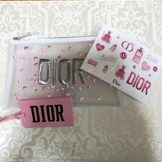 ディオール(Dior)のディオール シースルーポーチ & ミラー シール セット 新品(ポーチ)