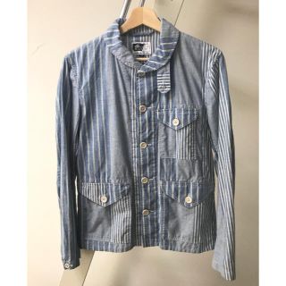 エンジニアードガーメンツ(Engineered Garments)の【送料無料】エンジニアドガーメンツ コットンジャケットクレイジーストライプ XS(カバーオール)