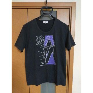 エムケークランプリュス(MK KLEIN+)の【売り尽くし】MK KLEIN HOMME 46　黒　Tシャツ　女性プリント(Tシャツ/カットソー(半袖/袖なし))