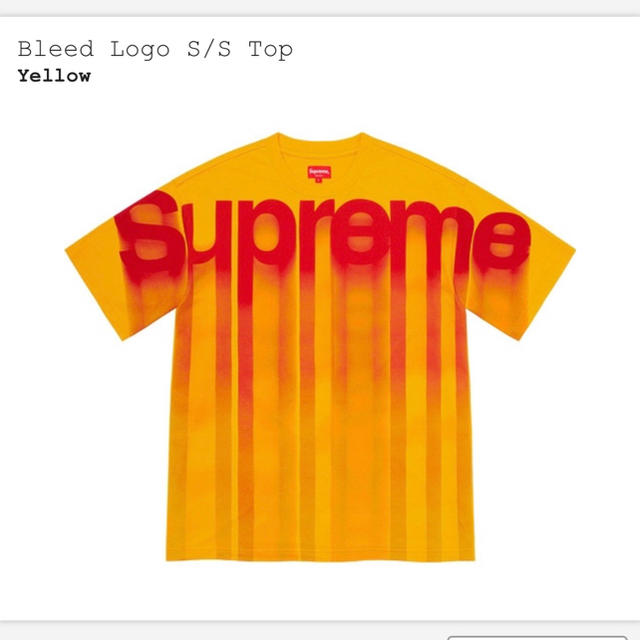 Supreme Bleed Logo S/S Top yellow Sサイズ - Tシャツ/カットソー ...