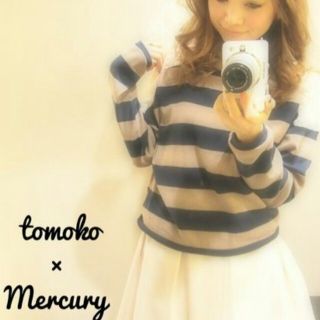 マーキュリーデュオ(MERCURYDUO)のバックレースボーダーゆるニット♡(ニット/セーター)