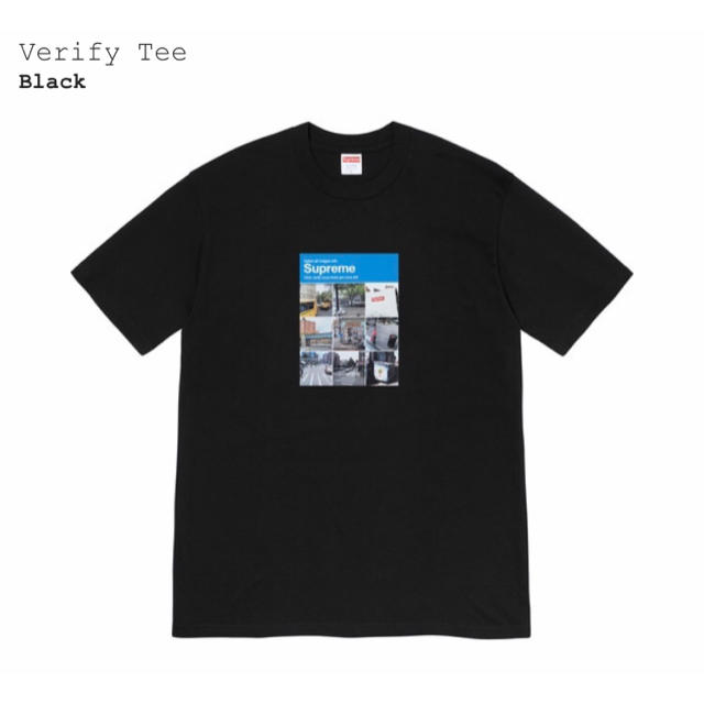 Tシャツ/カットソー(半袖/袖なし)Supreme Verify Tee BLACK XL シュプリーム Tシャツ