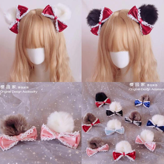 ☆くま耳ヘアクリップ♡ロリータ♡ロリィタ♡熊♡ゆめかわいい♡to