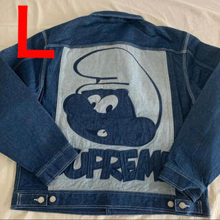 シュプリーム(Supreme)のL Supreme Smurfs Denim Trucker Jacket(Gジャン/デニムジャケット)