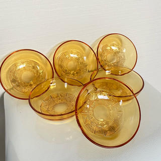 ノリタケ(Noritake)の送料込み　アンティーク　アンバーガラス　皿6枚セット(食器)