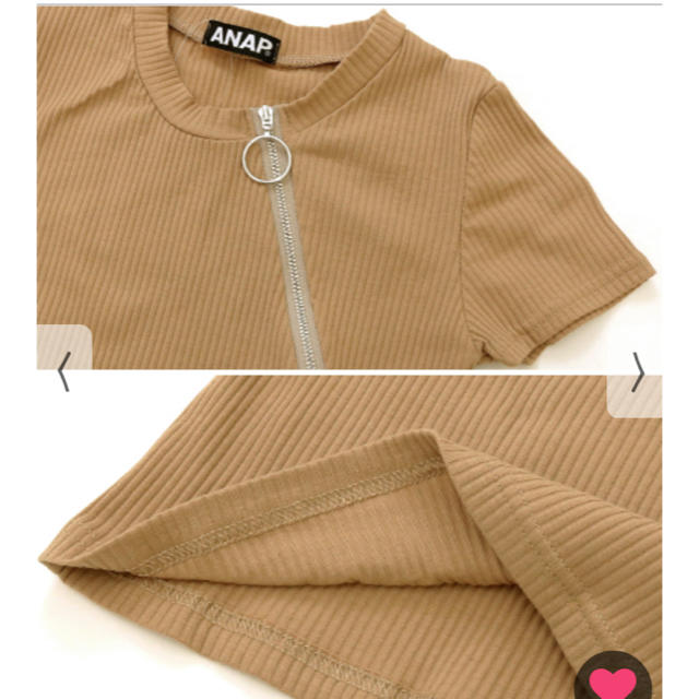 ANAP(アナップ)のANAP 半袖 ジップ トップス♡美品 レディースのトップス(Tシャツ(半袖/袖なし))の商品写真