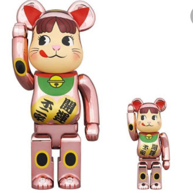 エンタメ/ホビーBE@RBRICK 招き猫 ペコちゃん　に桃金メッキバージョン