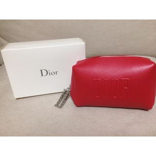 ディオール(Dior)のdior beaute ポーチ レッド(ポーチ)