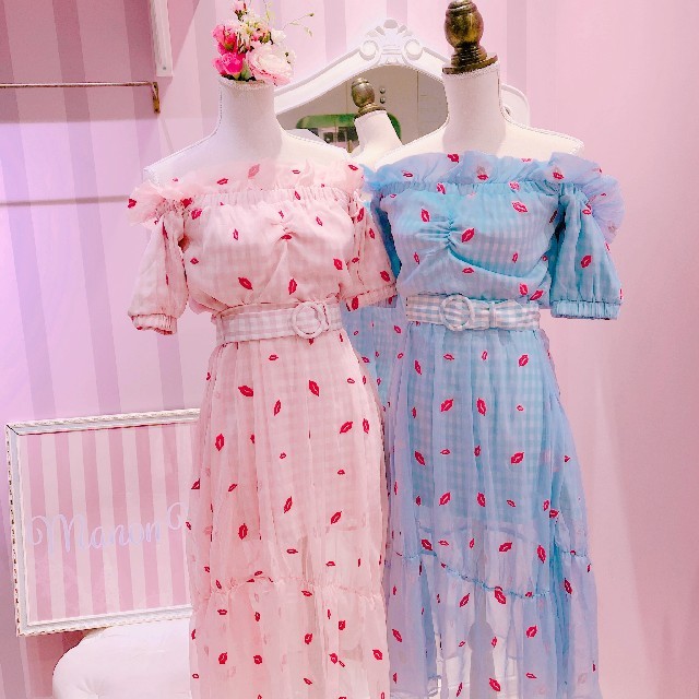 lilLilly(リルリリー)のManon tokyo lip gingham トップス&スカート ブルー レディースのトップス(その他)の商品写真