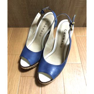 CARRANO - CARRANO レザー オープントゥパンプスの通販 by KANA shop