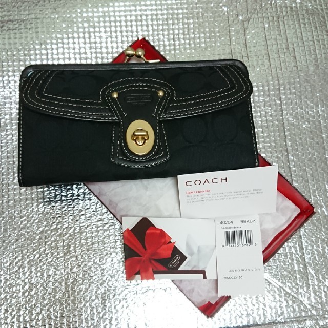 COACH がま口 長財布 BLACK 新品・未使用 箱あり - 財布