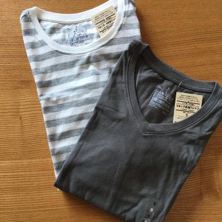 ムジルシリョウヒン(MUJI (無印良品))の無印良品／クルーネック&Vネック長袖Ｔシャツ2枚セット(Tシャツ(長袖/七分))