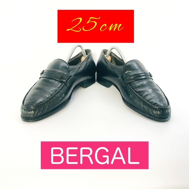 即決☆BERGAL☆25cm/ローファー/ドレスシューズ/革靴/黒 メンズの靴/シューズ(ドレス/ビジネス)の商品写真