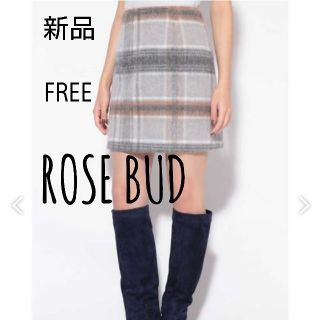 ローズバッド(ROSE BUD)の《新品》ROSE BUD  チェック ミニスカート(ミニスカート)