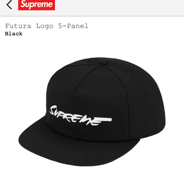 supremeシュプリームFutura Logo5panel blackキャップ