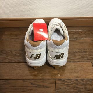New Balance ニューバランス 野球スパイク ホワイト/ゴールド 値下げ 値下げ❌ニューバランス金具スパイク 25.0cm
