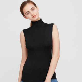 ユニクロ(UNIQLO)のユニクロ エアリズム UVカット ハイネックT(ノースリーブ)(カットソー(半袖/袖なし))