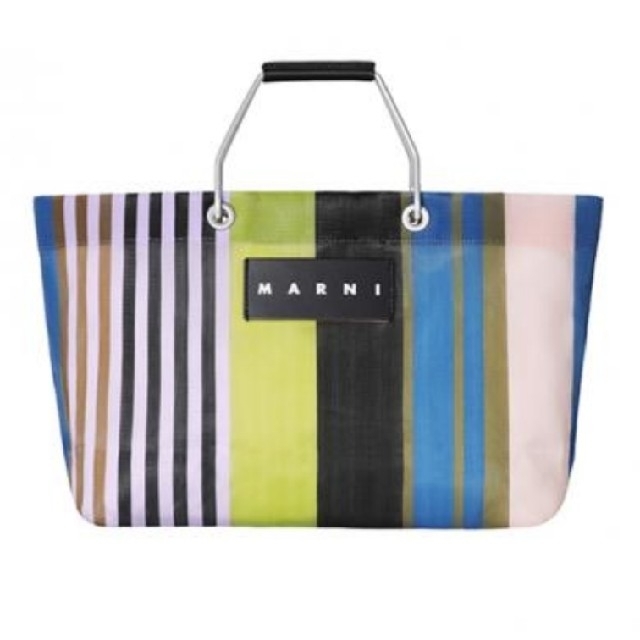 MARNI MARKET マルニマーケット ストライプバッグミニマルチグリーン