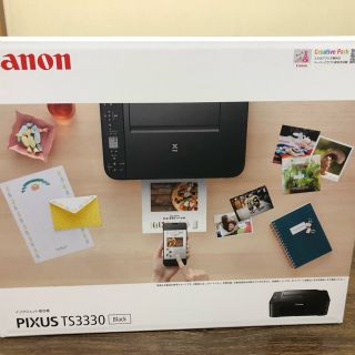 キヤノン(Canon)の【新品】PIXUS TS3330 プリンター インクあり　黒【未開封】(PC周辺機器)