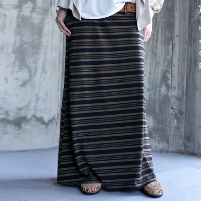 antiqua(アンティカ)の[antiqua]ボーダーロングスカート レディースのスカート(ロングスカート)の商品写真