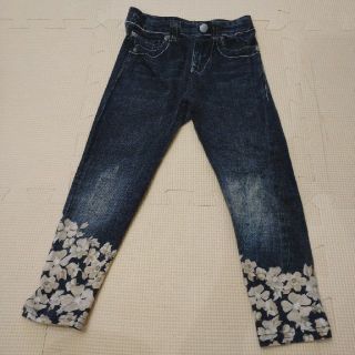 トッカ(TOCCA)のused TOCCA 90 レギンスパンツ だまし画プリント デニム風 1歳2歳(パンツ/スパッツ)