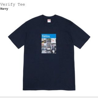 シュプリーム(Supreme)のSupreme Verify Tee Navy Sサイズ 20AW(Tシャツ/カットソー(半袖/袖なし))