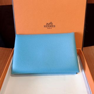 エルメス(Hermes)のHERMES/エルメス/カードケース/カルヴィ/ブルーデゥノール(名刺入れ/定期入れ)