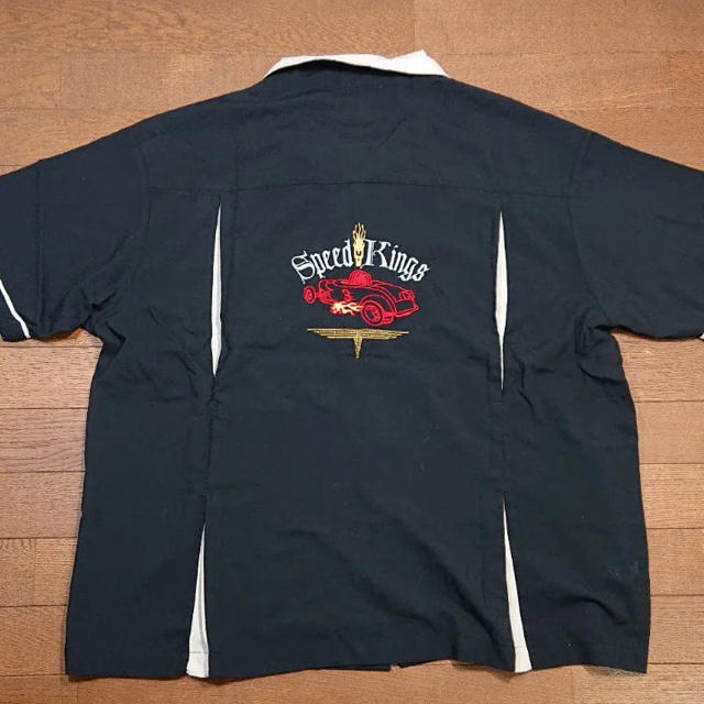 ボーリングシャツXLサイズ スピードキング 刺繍 アメ車 半袖 アロハ メンズのトップス(シャツ)の商品写真