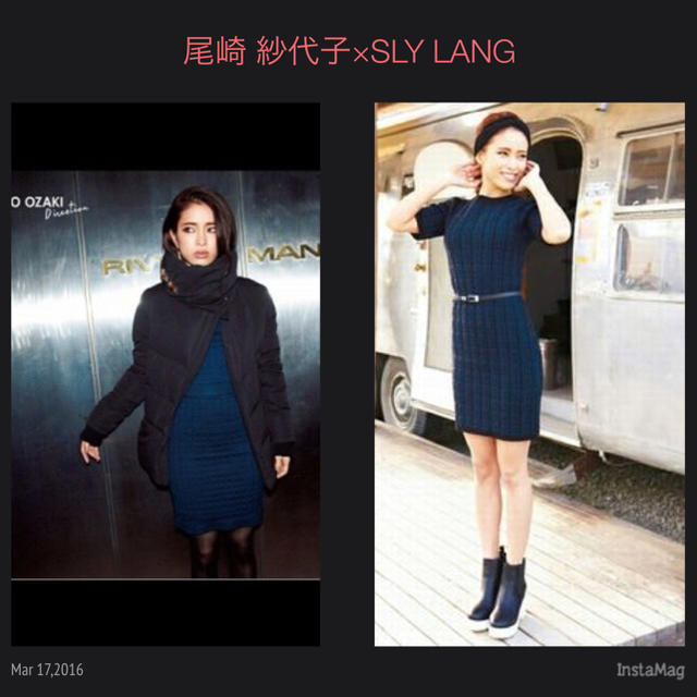 SLY LANG(スライラング)のna-m!!様専用★尾崎 紗代子コラボ×SLY LANG★ レディースのワンピース(ひざ丈ワンピース)の商品写真